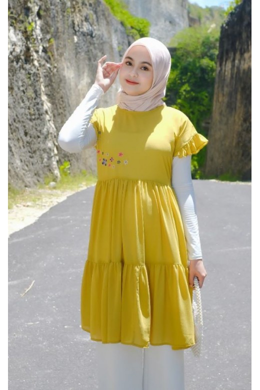 Azzura Tunik Vest Embroidery Lime